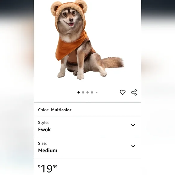 STAR WARS Ewok Official Pet Costume NEW+FAST SHIPPING - Picture 6 of 9